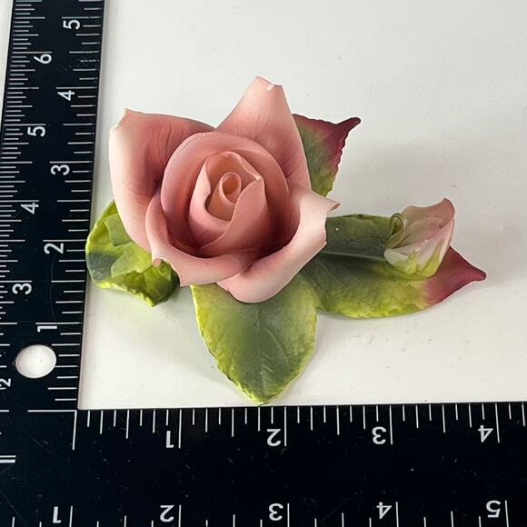 Enesco Porcelain Dusty Pink Rose Flower Figurine 2" CHIPPED Forever Gift Bisque - Picture 10 of 10